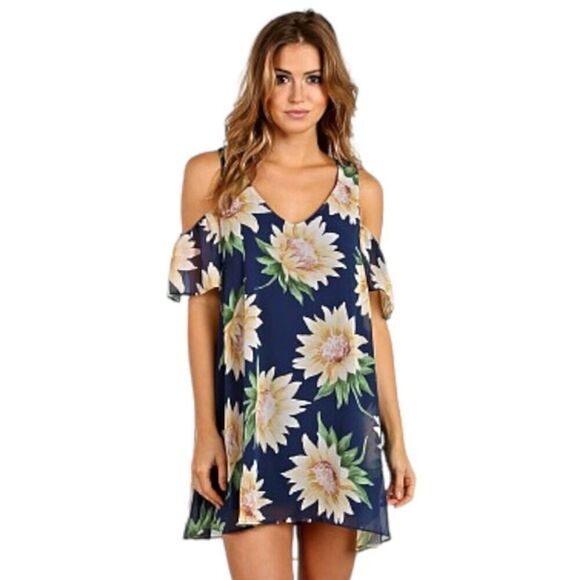 Show Me Your Mumu Off Shoulder Sunflower Dreams Mini Dress size Small - Picture 1 of 12